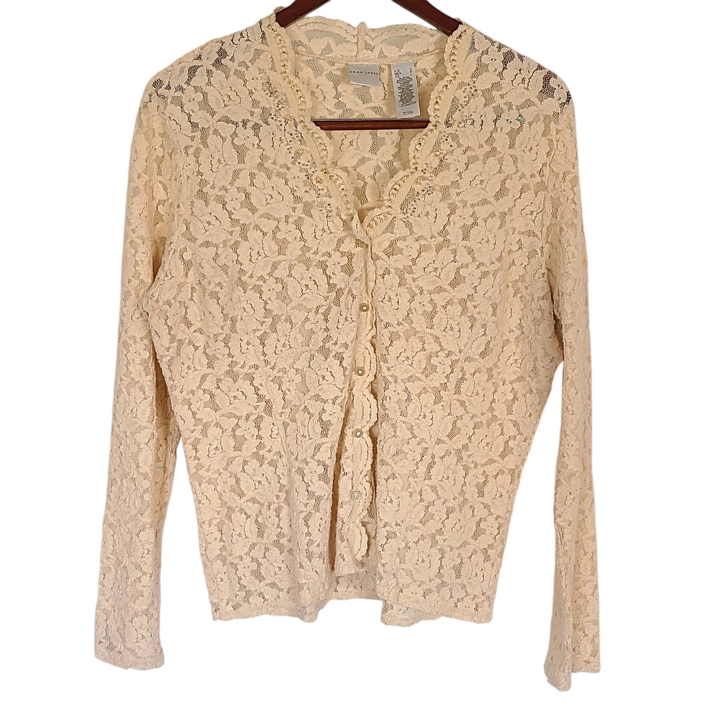Emma James Lace Blouse beaded